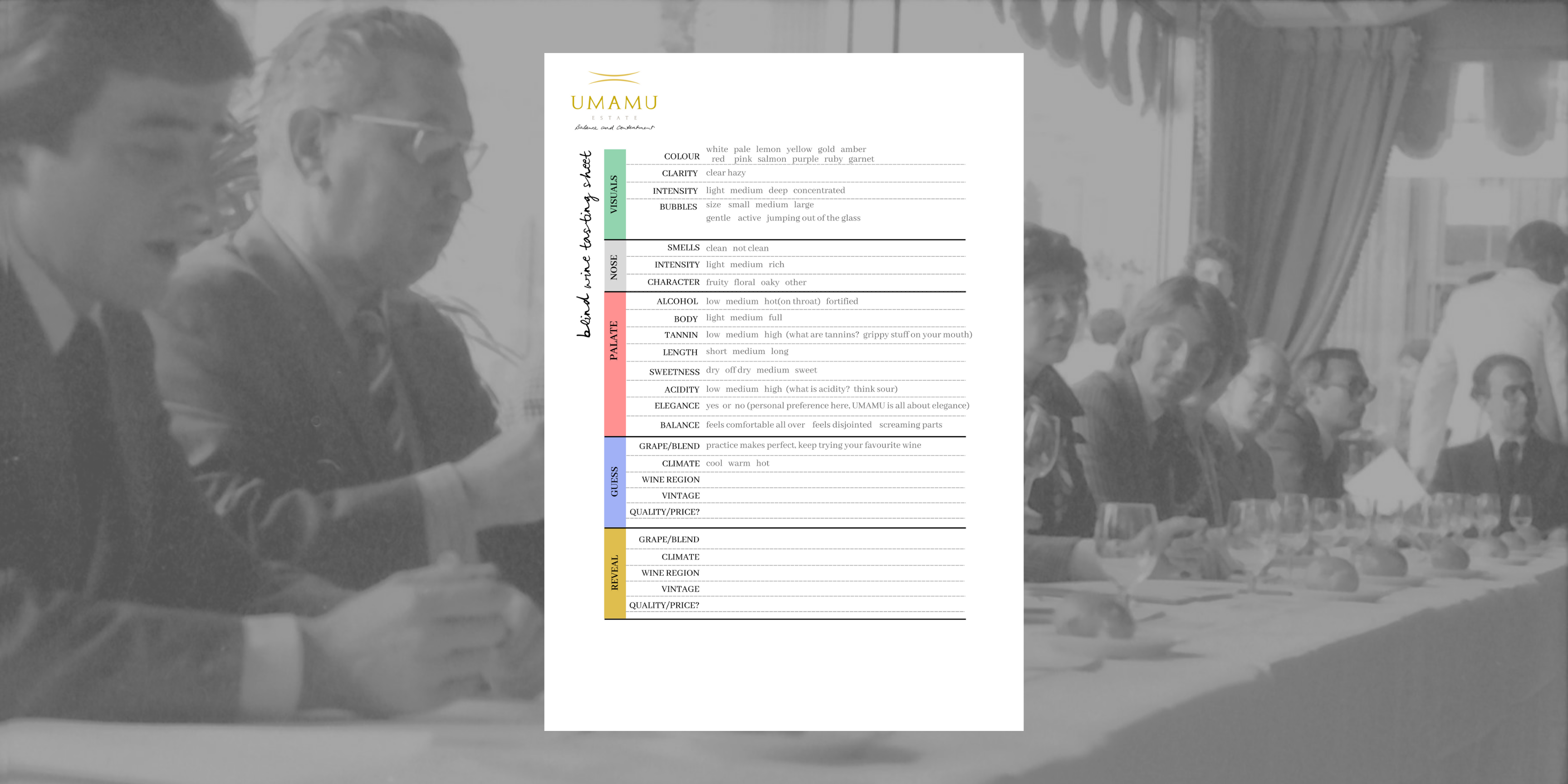 Blind wine tasting sheet – free download | UMAMU Estate