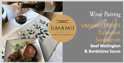 UMAMU Estate Cabernet Sauvignon paired with Beef Wellington & Bordelaise Sauce