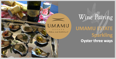 UMAMU Estate Sparkling with Oysters three ways